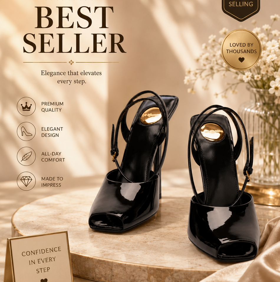 Orhand peep toe pump(Black)