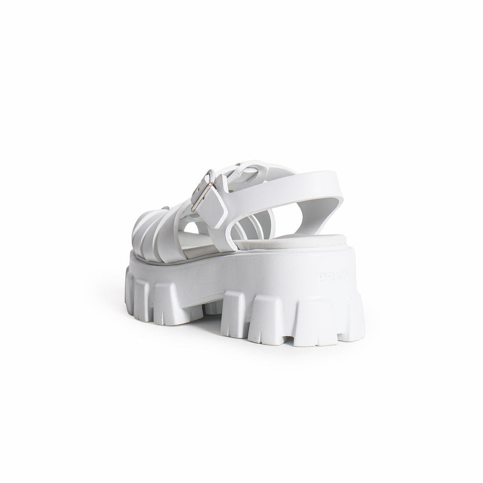 Monolith White foam Rubber platform sandals