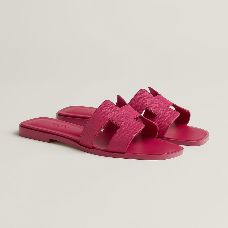 Signature "H" cut-out strap sandal - Rose bougainvillier