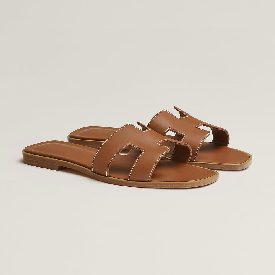 Signature "H" cut-out strap sandal - Gold